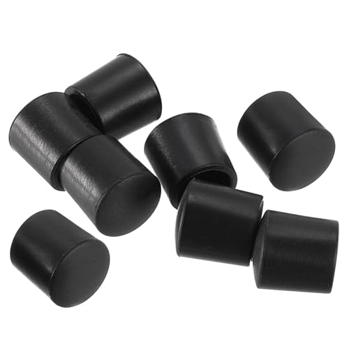 sourcing map Door Stop Bumper Tips, 8Pcs - Rubber Door Stopper Tips Caps, Silicone Bumper Replacement Ends for Protect Doors, Wall (Black)