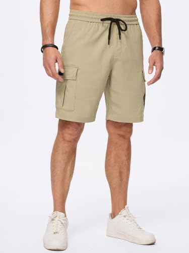 Image of Vogaan Men's Cotton Blend Multi Color Cargo Shorts | Regular Fit | 5 Pocket Casual Utility Shorts