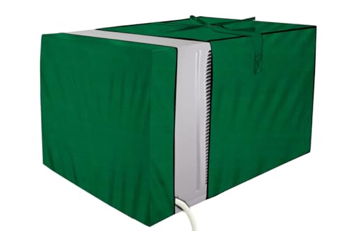 Image of Stylista Window ac Cover Suitable for O-General 1.1 Ton AMGB12FAWA, Green Color Elastic fit Cover for Front and Rear of Window Ac