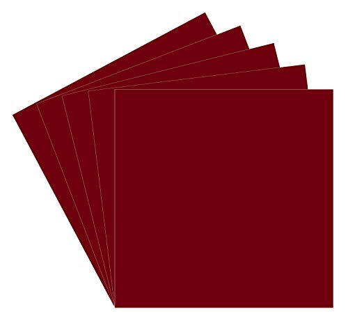 5 Burgundy Oracal 651 Vinyl Sheets, 12x12 Burgundy Permanent Adhesive Backed Vinyl Sheets, Craft Vinyl for Indoor/Outdoor Lettering, Marking, Decorating, Car Decals,Window Graphics, For Craft Cutters