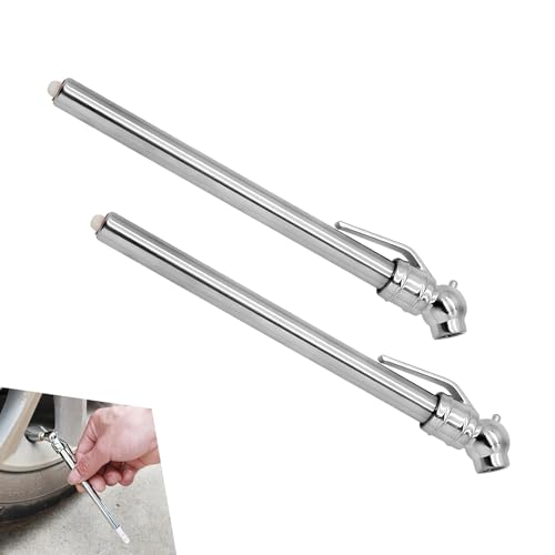 Cuymoap 2 PCS Car Pencil Tire Pressure Gauges, Portable Quick Inspection Barometer, Stainless Steel Easy Read Check Tool, Universal Pressure Diagnostic Accessory for Most Cars Trucks SUVs (Silver)