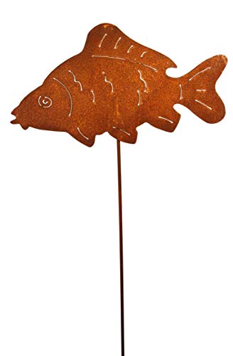 Bornhöft Gartenstecker Fisch Karpfen Metall Rost rostige Gartendeko...