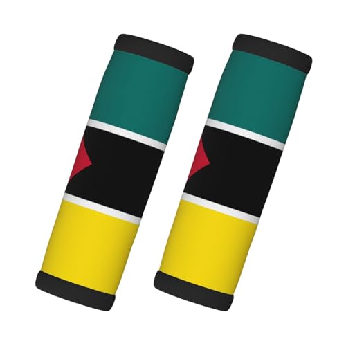 2 Pcs Luggage Handle Wraps, Flag of Mozambique Print Grip Handle Cover/Travel Bag Identifier for Suitcase Accessories