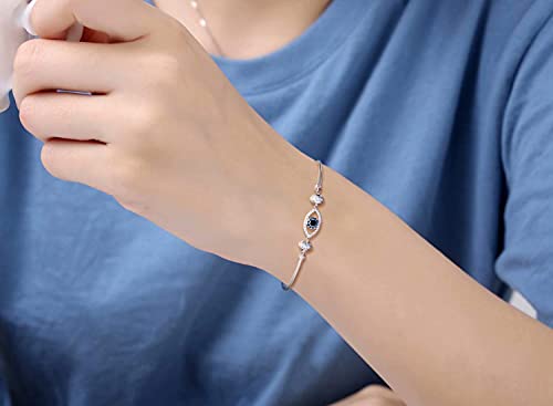 Sue's Secret Evil Eye Bracelet Crystal Jewelry Bangle With A Tiny Cross Extender For Women Girls Mothers Day Easter Gifts For Mom Anniversary Day #TOP1