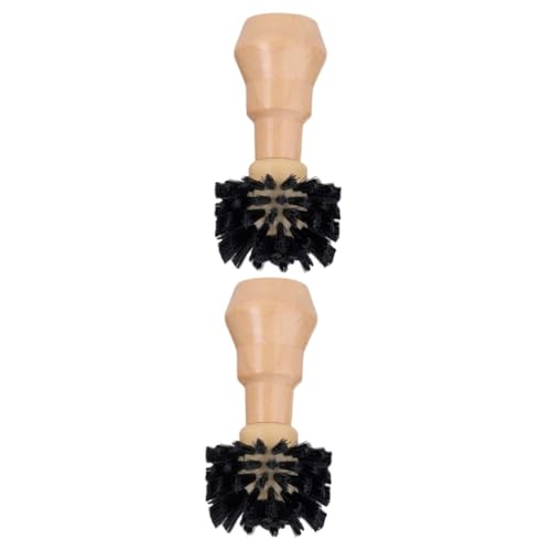 Amosfun 2pcs Wooden Espresso Brush Household Cleaning Brush Professional Accessory Ergonomic Design for Daily Use for Coffee-Grinder Cleaning
