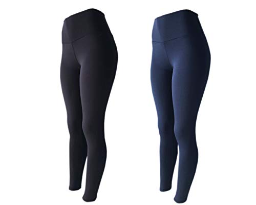 Kit 2 Legging Suplex Flanelado Cós Alto PRETO-PRETO GG