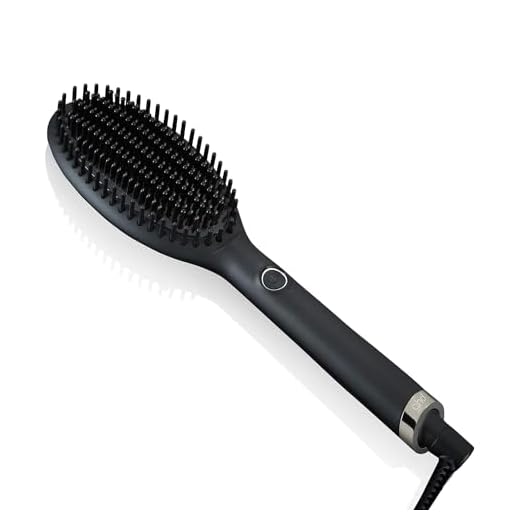 ghd glide - Cepillo de pelo térmico para un acabado liso natural sin esfuerzo, suaviza y elimina el encrespamiento, púas cerámicas, temperatura óptima de peinado 185ºC, tecnología iónica, negro