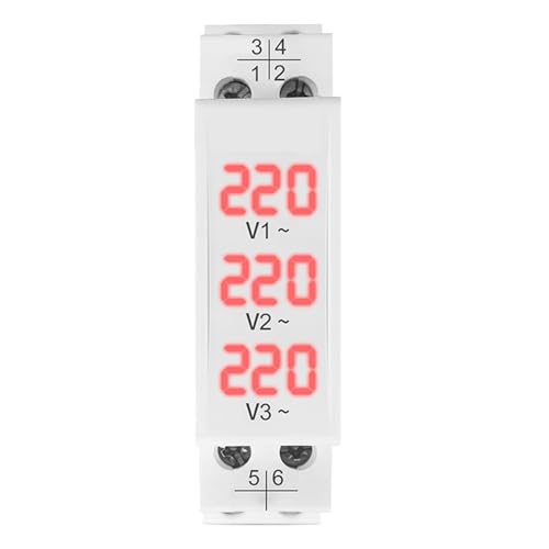 Voltmètre modulaire rail DIN AC 40-500V avec affichage LED numérique pour tableau électrique monophasé