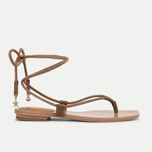 Image of Rope Flat Sandals for Women Strappy Open Toe Thong Sandals Summer Slingback Slip On Slide Sandals with Adjustable Strap