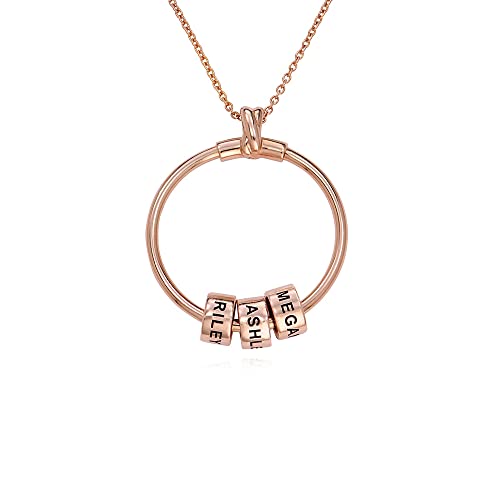 Personalized Linda Circle Pendant Necklace with Diamond Options - Custom Jewelry for Her, Women, Mom - Dainty Gift for Mother's Day, Christmas, Birthday - By MYKA