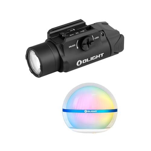 OLIGHT PL-3R Valkyrie Rechargeable Tacticallight, 1500 Lumens Rail-Mounted Weaponlight Bundle Sphere Smart Night Light, 75 lumens Stepless Dimming Table Lamp