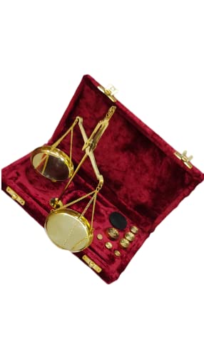 Old Traditional Goldsmith Weight (Tarazu) Showpiece Brass Weighing Scale Balance Justice Law Scale Decoration Vintage Apothecary Scale Small Brass Weight Scale #TOP2