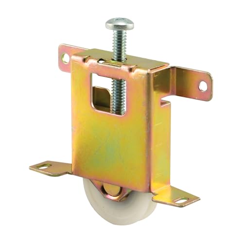 Prime-Line N 6861 Mirror Door Roller Assembly, 1-1/2 In., Steel Housing and Ball Bearings, Concave Plastic Wheel (Single Pack)