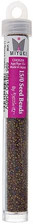 Miyuki Seed Bead 15/0 APX.22g - Lt.Bronze IrisAB Metallic Japanese Glass Seed Beads