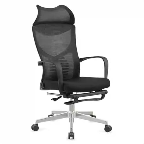 Silla de oficina ajustable con diseño rodante de 360°, ajuste de altura y función de inclinación para uso doméstico y de estudio