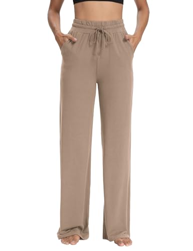 Sarin Mathews Womens Yoga Sweatpants Wide Leg High Waisted Lounge Pajamas Pants Comfy Workout Loose Pants with Pockets3