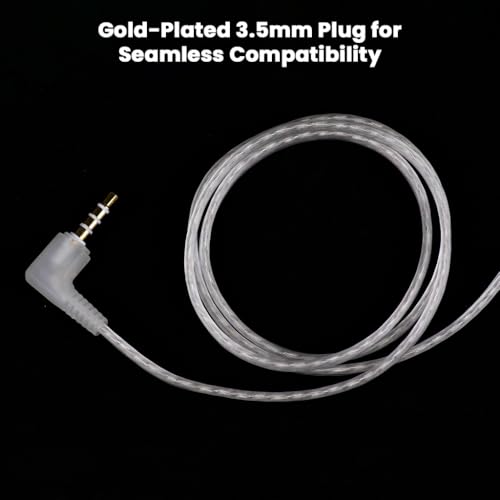 Image of AUDIOCULAR RC1 Replacement Cable for KZ IEMs, 0.75mm 2-Pin Silver-Plated Replacement Cable with HD Mic & 3-Button Control, 3.5mm Gold-Plated Jack Compatible with KZ Decet, Gale, ZA12, ZS10 PROX IEMs