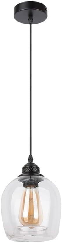 Lampe suspendue en verre et fer style village moderne avec spot E27
