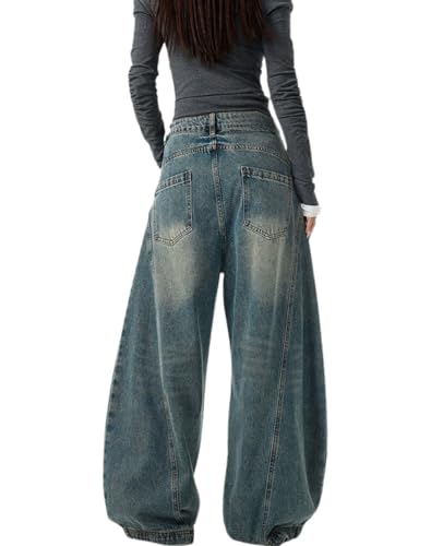 Baggy Jeans for Woman Men High Waisted Barrel Leg Jeans Trendy Boyfriend Denim Pants Vintage Streetwear Clothes4