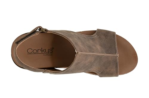 Image of Corkys Footwear Womens Carley Wedges, Featuring Corkys EVA Foam Cushioned Insoles, A 2.5 Inch Heel, Lightweight For All Day Wear, And Hook And Loop Closure