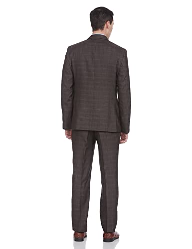 Image of Raymond Polyester Blend Men's Full Sleeve Contemporary FIT Dark Brown Formal Suit