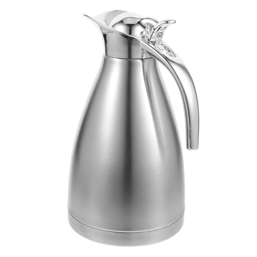 Healvian Insulated Water Bottle Stainless Steel Coffee Thermal Carafe Thermal Water Pitcher Insulated Coffee Tea Water Pot Household Water Kettle (1.5 L Single layer)