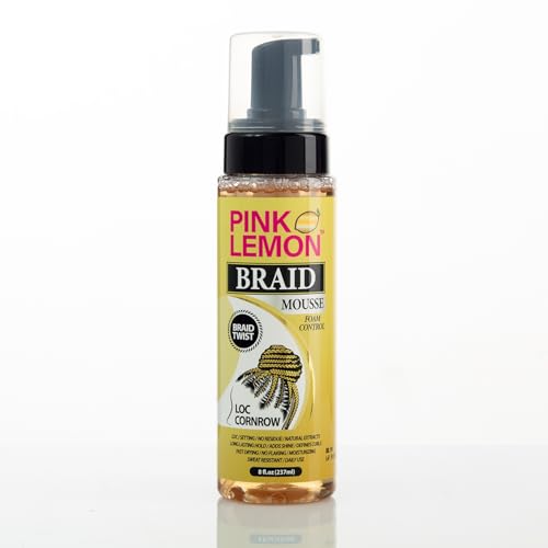 PINK LEMON Braid Mousse Foam Control for Loc and Cornrow Styling, 8 fl oz