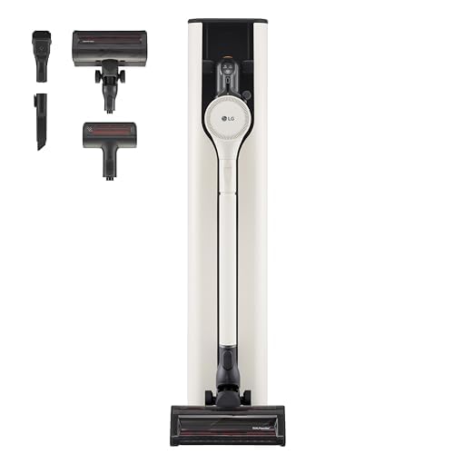 LG CordZero con All-in-One Tower A9T PRIME1C, Aspirapolvere senza Fili con Svuotamento Automatico, 260W, Autonomia 60 min, 2 Spazzole + 2 Accessori, Wi-Fi, Kompressor, Calming Beige