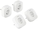 ZOOZEE - GNCC WLAN Socket, Alexa Socket, Pack of 4, Smart Socket Measures Power Consumption, Alexa Accessories, Compatible with Alexa & Google Home, with Remote Control, Voice Control, White
