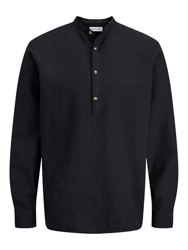 Tunique Jjesummer linen blend respirante : chemise col tunisien légère pour homme actif
