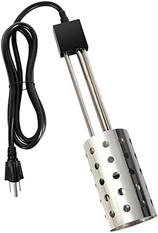 GESAIL 1000W Electric Immersion Heater, Bucket Water Heater with 304 Stainless-Steel Guard, Submersible Bucket Heater with Thermostat and Auto Shutoff, Heats 5 Gallons Water in Minutes