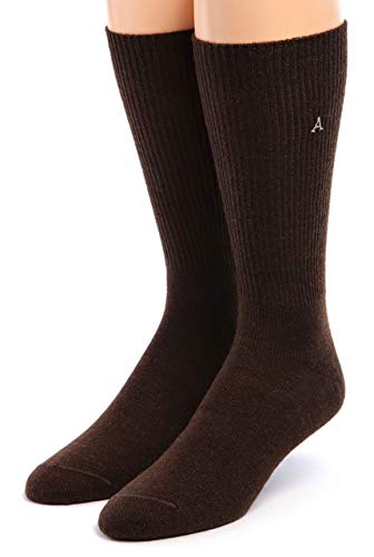 WARRIOR ALPACA SOCKS - Premium Baby Alpaca Wool Dress Socks For Men and Women(Brown Large)