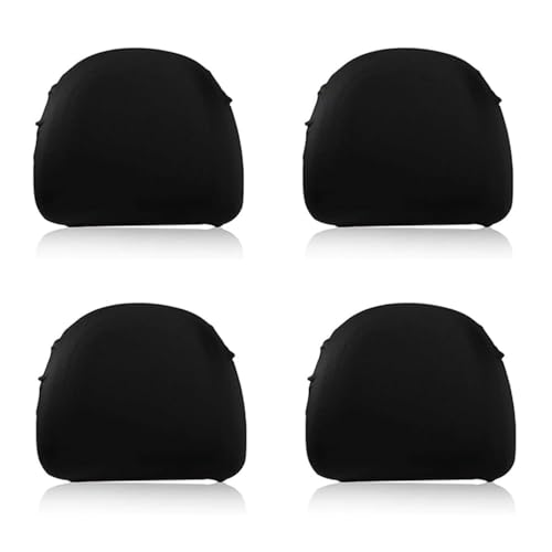 JAONLD Kopfstützenbezüge Auto 4er Set Universal Kopfstützenbezug Auto Elastische Kopfstützenschoner Atmungsaktiv und Flexibel Staubdicht und Waschbar Geeignet für LKW, Bus (Schwarz)