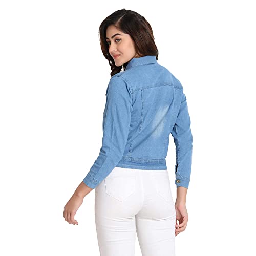 Image of Solid Regular Denim Jacket For Women
