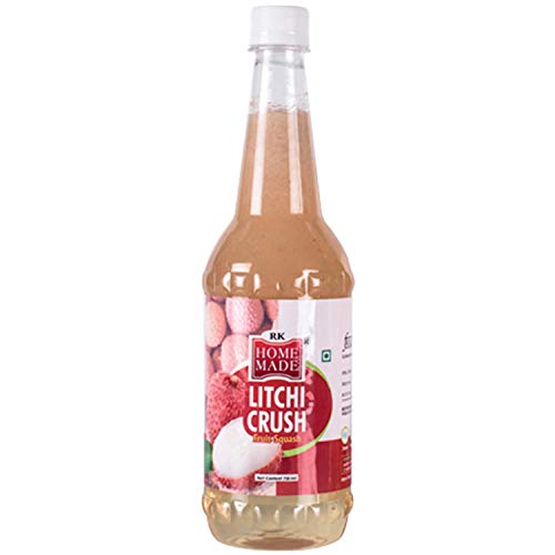 Image of RK HOME MADE NATURAL SYRUP | Litchi Crush Syrup | Gluten free | Zero cholesterol & 100 % Vegan & Low fat | Easy to use | A perfect drink for house parties, picnics, & road trips to everyone's delight 750 - ML