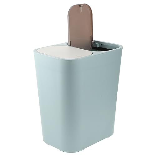 Image of PATKAW Dual Compartment Trash Can with Lid Recycling Recycle Bin Classified Garbage Container Wastebasket for Kitchen Bathroom Under Sink Desk Blue, Sky-blue, 33X28.7X20.7CM, 38048TY16M