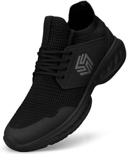 Giniros Heren Trainers Hardloopschoenen Wandelschoenen Lichtgewicht Sport Atletisch Gym Fitness Mode Training Sneakers Casual Comfortabel Ademend Platte Mesh Tennisschoenen Outdoor Joggen, Lichtgrijs