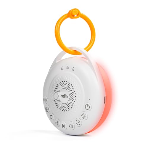 Image of Zello | Portable Pro White Noise Machine | 30 Sounds | Red Light Sleep Aid | 3 Night Light Levels | Sleep Timer | 20 Hours Battery Life | USB Rechargeable | Baby Sleep Aid | Sleep Sound Machine