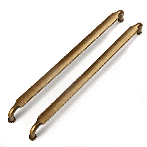 Goo-Ki 2 Pack 10 Inch 256mm Hole Center Cabinet Pulls Antique Brass Zinc Alloy Kitchen Drawer Pulls Drawer Handles 10.45 Inch Length 2202-GT-256-2