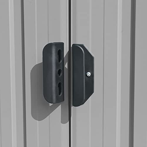 Metall Gerätehaus mit Pultdach, Lüftungsschlitzen & Schiebetür, 257 x 580 x 181 cm Grau Geräteschuppen Gartenhaus… – Bild 8