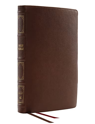 Image of NKJV, Deluxe Thinline Reference Bible, Genuine Leather, Brown, Red Letter, Comfort Print: Holy Bible, New King James Version