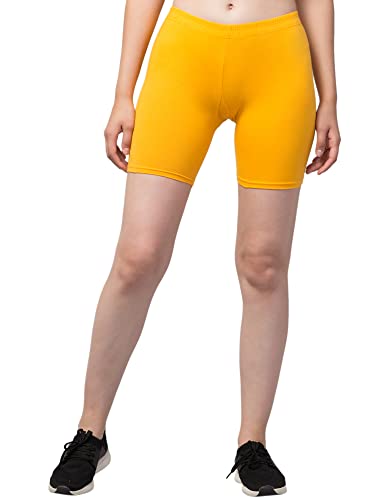 Image of Women's Cycling Shorts - Skin Fit Stretchable Tights for Gym, Sports, Running, Yoga & Layering Under Dresses - High-Waist, Seamless, Moisture-Wicking