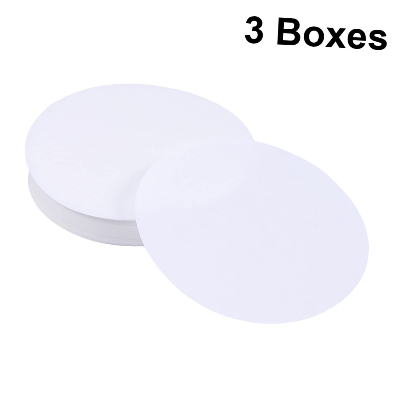 Papel de Filtro Cualitativo de Caudal Medio, 3 Cajas, 15 Cm | Blanco, Formato de Discos, 15x15x0, 01 Cm, para Aplicaciones de Química y Laboratorio Escolar