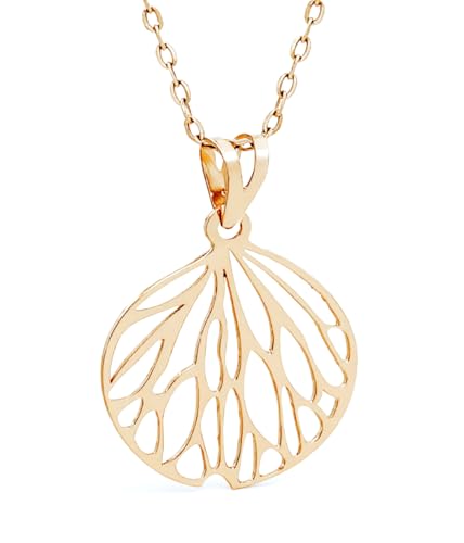 Pendentif or 18 carats nervure de feuille 0.900 gr Salia Gold Paris valeur refuge poinçon 750