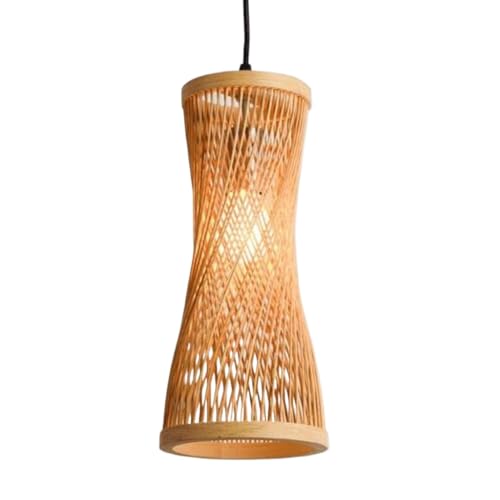 Lampe suspendue en bambou linéaire pour table de salle à manger