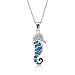 Produktbild Kiara Jewellery Halskette mit Seepferdchen-Anhänger Sterling-Silber 925 blauer Labopal 45,7 cm Rhodiniert.