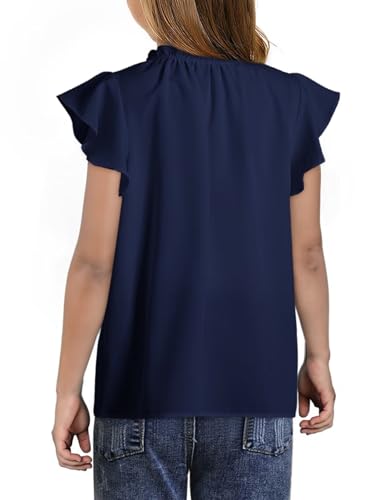 Image of DOKOTOO KIDS Girls Short Sleeve Blouse Dress Shirt Top Size 7-15 Years Old