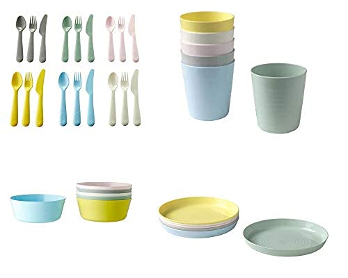 Ultimate Must Have Baby Dining Set of 36 (Includes Multi Colored Bright 6 Plates, 18 Spoons, 6 Bowls and 6 Glasses) by IKEA-image-24