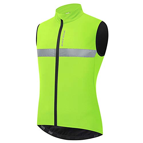 Fesjoy Gilet de cyclisme pour homme - Doublure polaire - Coupe-vent - Réfléchissant - Pour l'équitation, la course à pied, le jogging, la randonnée Cover