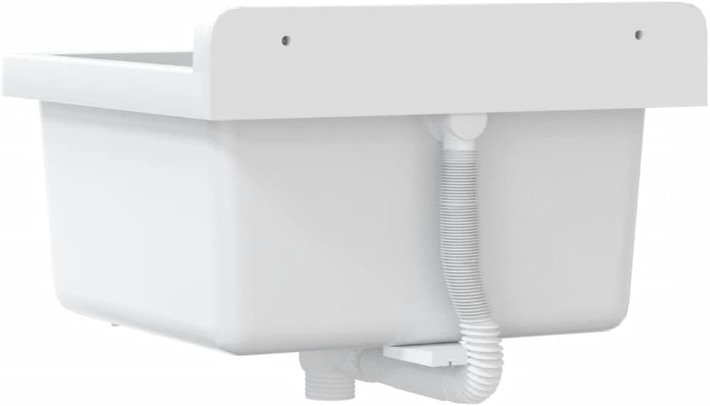 vidaXL Sink Washbasin for Wall Mounting White 15.7x15.7x9.4 Resin